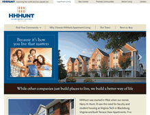 Tablet Screenshot of hhhuntapartmentliving.com